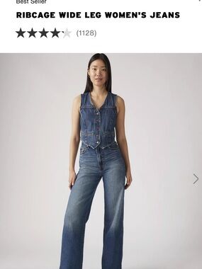 Levi's Ribcage Wide Leg Jeans in Medium Blue